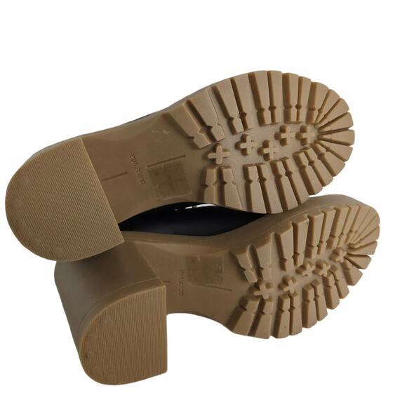 Dolce Vita Celida Black Leather Nylon Platform High Heel Hiking Boots Size 5.5 - Picture 4 of 10